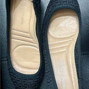 Adrienne Vittadini Black Knit Slip-On Ballet Flats